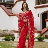 Bollywood Designer Red Partywear Saree