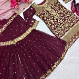 Beautifull Maroon Top Sharara Collection