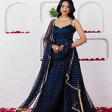 Elegance Stylish Striped Anarkali Gown