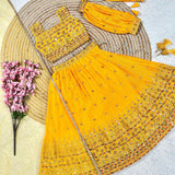 Yellow Fancy Kids Lehenga Choli