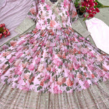 Designer Partywear Flower Printed Gown