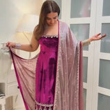 Designer Velvet Straight Suit