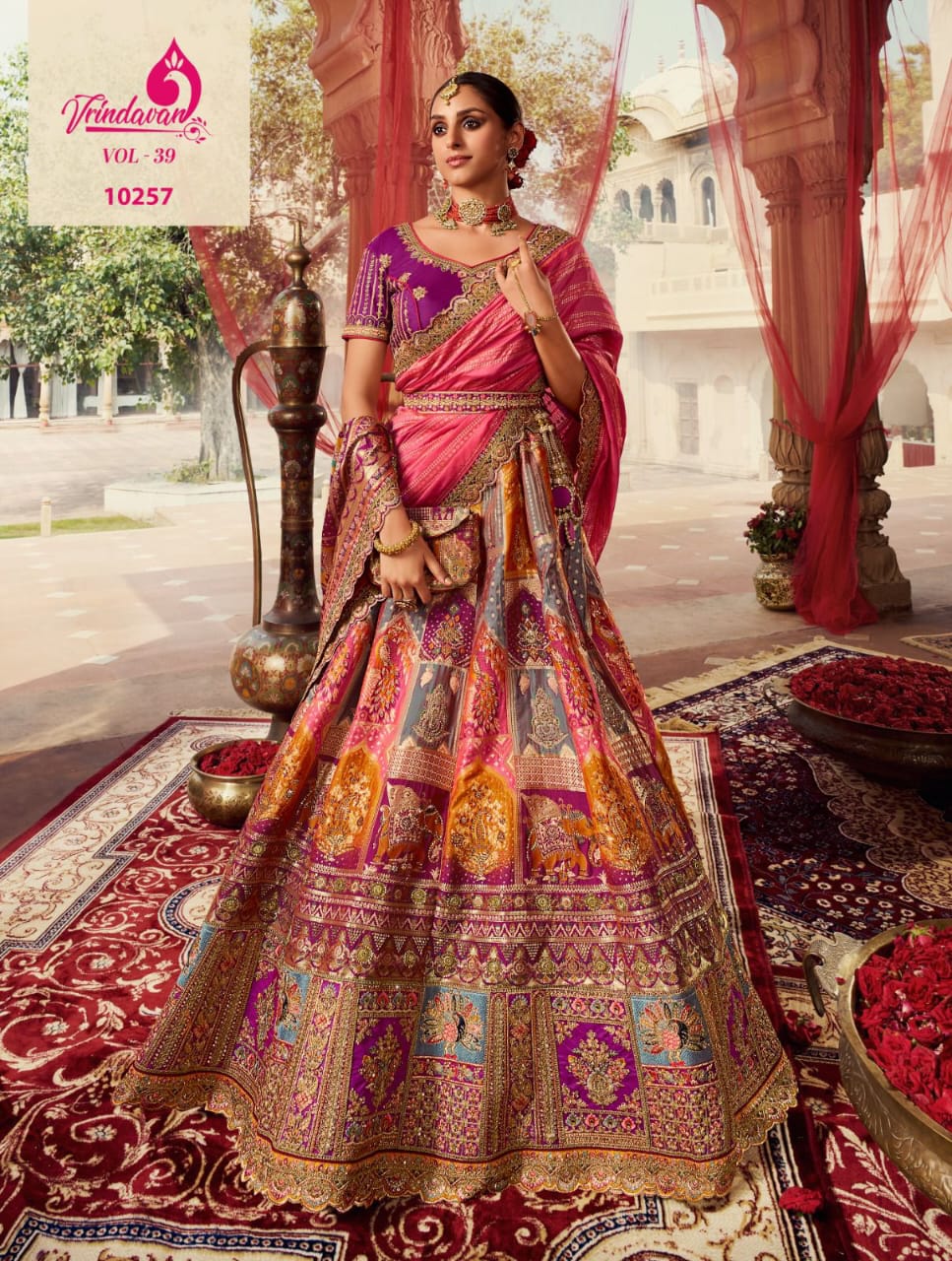 Premium Wedding Silk Jacquard Lahenga