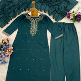 Designer Roman Silk Straight Kurti