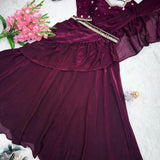 Wine Designer Stylish Silk Lehenga