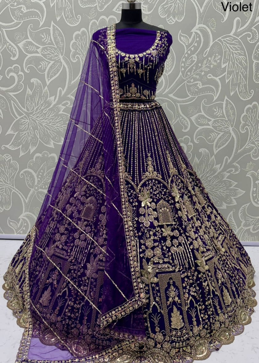 Luxurious Bridal Net Wedding Lehenga