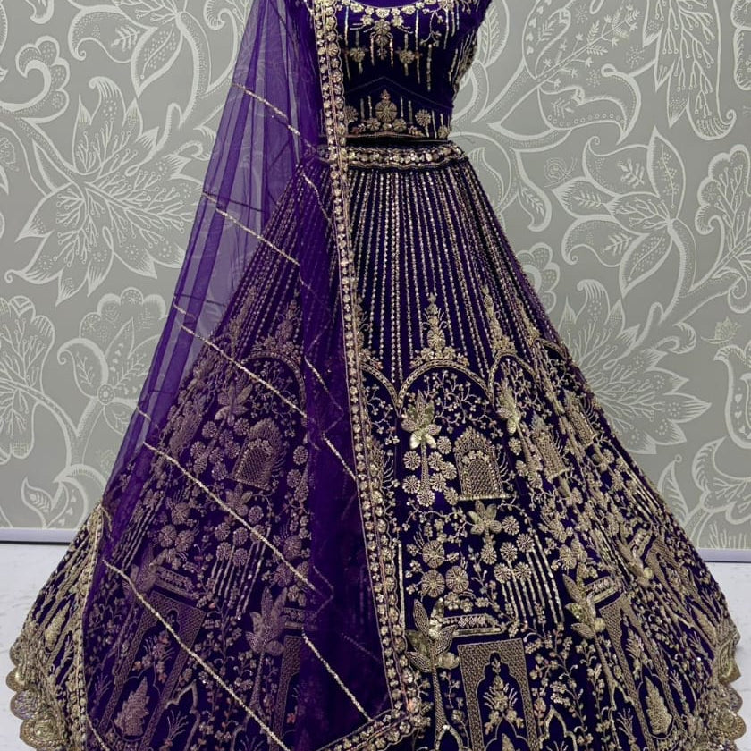 Luxurious Bridal Net Wedding Lehenga