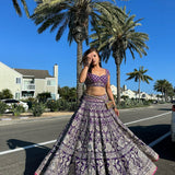 Charming Purple Georgette Lehenga