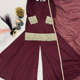 Crafted Wine Georgette Top Sharara