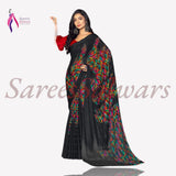 Special Black Flower Print Saree