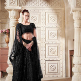 Black Sequnce Premium Bridal Lehenga