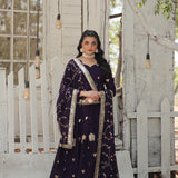 Srylish Shimmer Silk Anarkali Gown