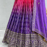 PARTY WEAR HEAVY CHINON  LEHENGAS CHOLI