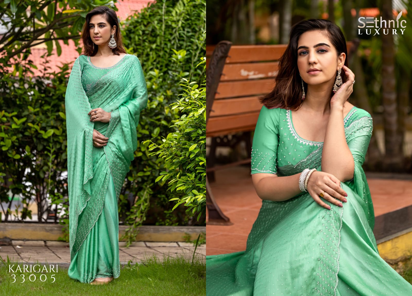 Luxury Satin Chiffon Saree Collection