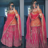 Heavy Butterfly Net Top Lehenga