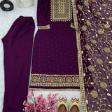 Heavy Embroidery Sequence Work Suit