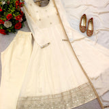 Cremy Chinon Silk Anarkali Gown