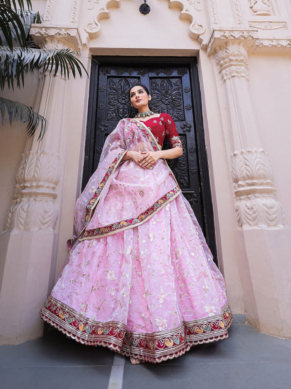 Glam Ethnic Colorfull Orgaza Lehenga