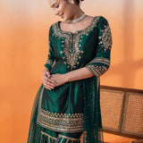 Dark Green Brid Suit Sharara Collection