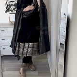 Designer Black Velvet Anarkali SUit