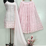 Baby Pink Embroidered Top Sharara