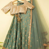 Satin silk lehnga with zari Lehenga