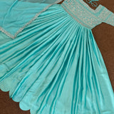 Aqua Green Heavy Anarkali Gown