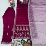 Designer Velvet Straight Suit