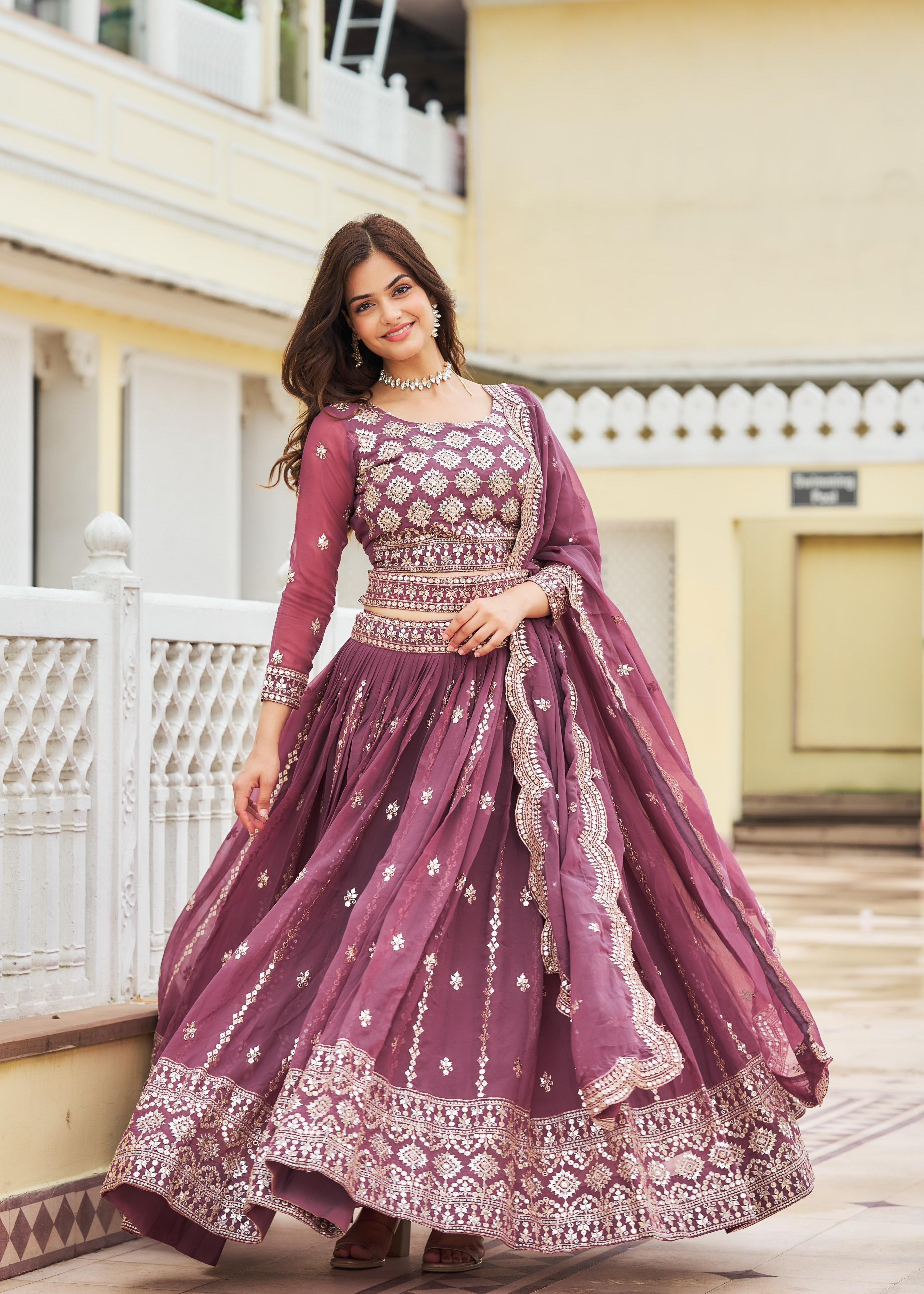 Heavy Faux Georgette Lehenga Choli