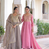Designer Gold Crush Anarkali Gown