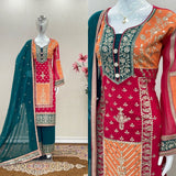 Đěsigner Party Wear Look Top Plazzo & Dupatta Set