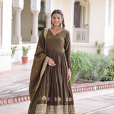 Classic Vichitra Silk Anarkali Gown