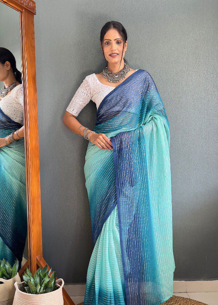 Rimzim Soft Naylone Sequance Saree