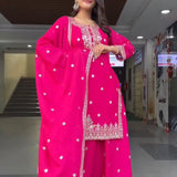 Pink Exotic Embroidered Suit