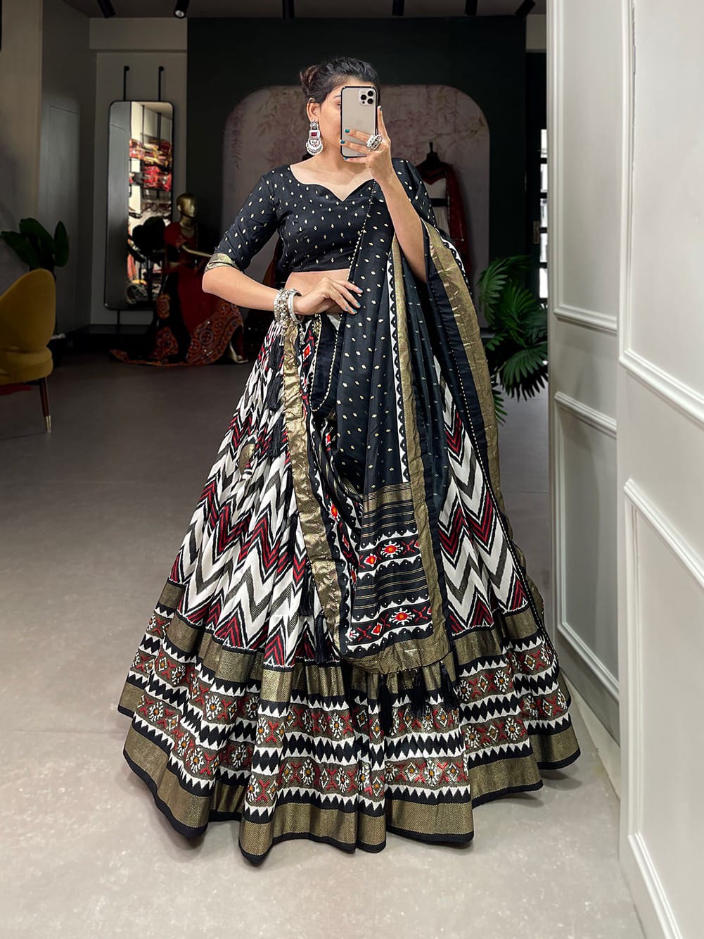 Modern Textures Tussar Silk Lehenga Choli