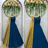 beautiful Designer Gown on Faux Georgette