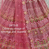 Hand Mirror Craft Multi Thread work Designer Partywear Lehengacholi