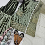 Shiny Viscose Velvet Suit Set