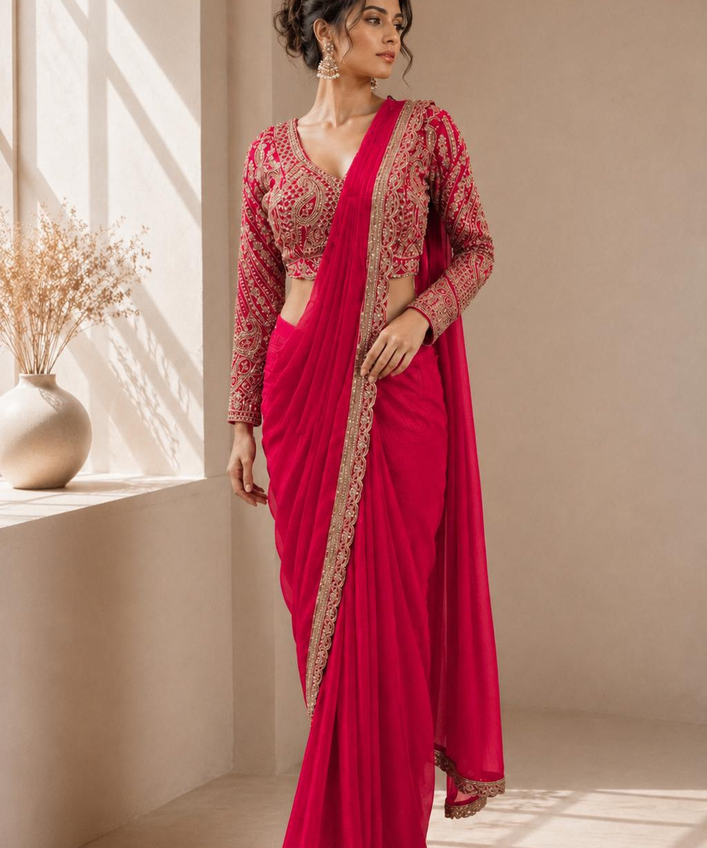 Trending Tissue Organza Saree Set