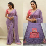 Purple Soft Rangoli Silk Saree