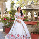 Shloka White Georgette Lehenga Choli