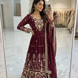 Stunning Embroidered Georgette Gown