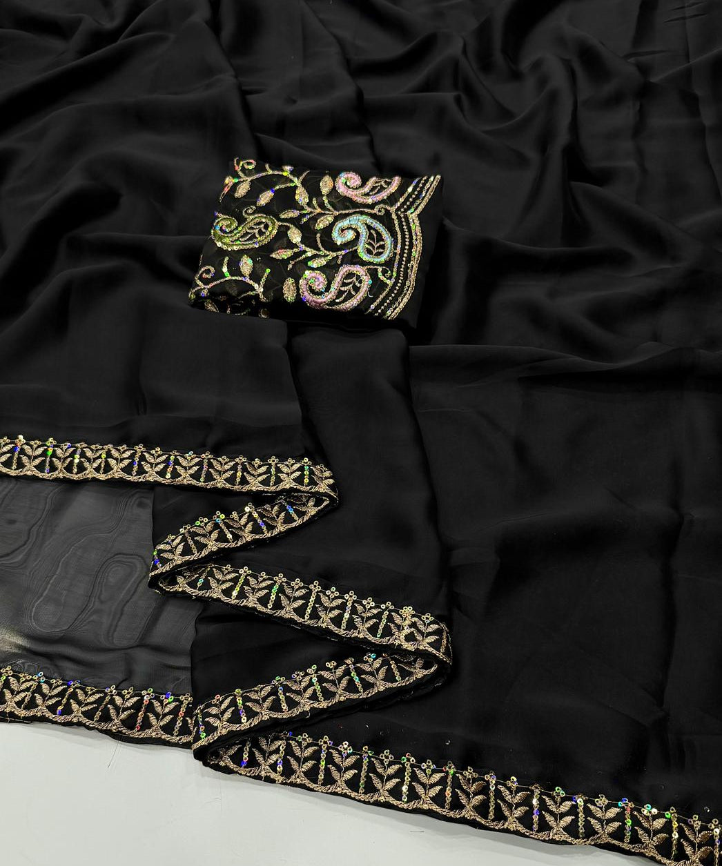 Rangoli Sequence Embroidered Saree