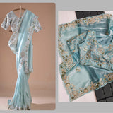 Premium Sky Jimmy Choo Saree