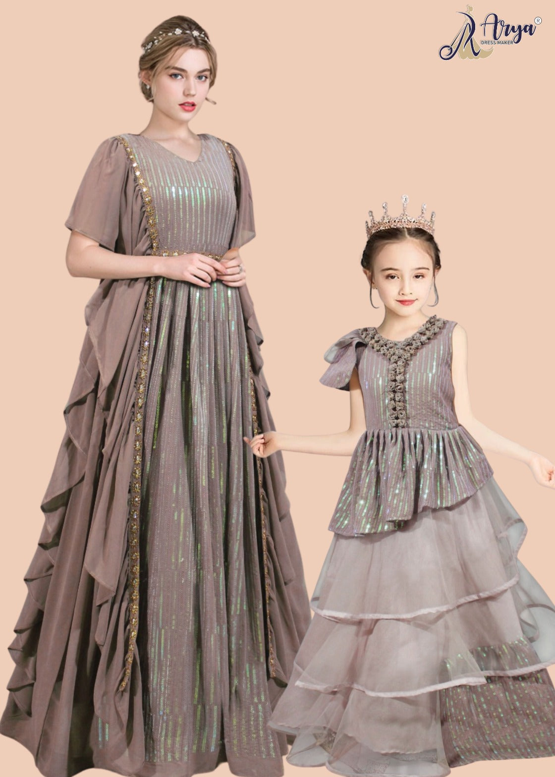 HARRY VISION MOTHER & DAUGHTER COMBO GOWN