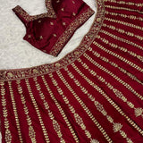 Elegnace Maroon Brid Lehenga