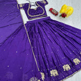 Festive Embroidered Chinon Lehenga