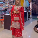 Dazzling Red Top Sharara Collection