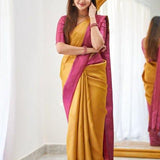 Beautiful Art Silk Jacquard Border Saree