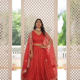 Enchanting Viscose Jacquard Lehenga